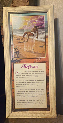Footprints christian framed - footprints,