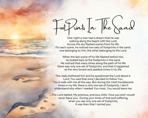 Footprints the sand - in,
