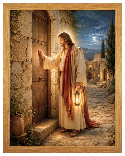 Jesus knocking the - the,