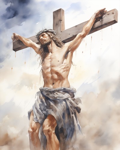 The crucifixion jesus on - on,
