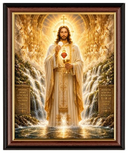 Jesus holding the eucharist - eucharist, &