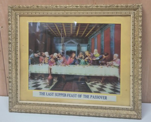 Vintage framed last supper - last,