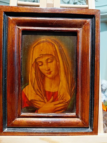 Virgin mary icon plaque - mary,