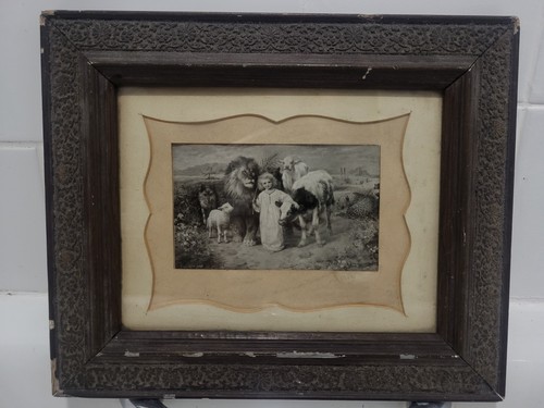 Vintage framed print jesus - framed,